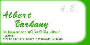 albert barkany business card